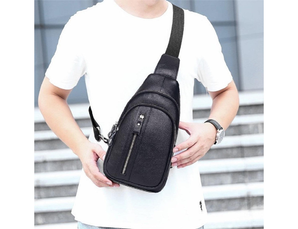 Сумка на одну шлейку черная Tiding Bag FL-A25F-5055A - Фото № 9