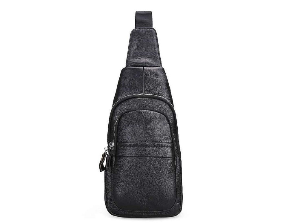 Мужская сумка-слинг черного цвета Tiding Bag FL-A25F-66602A - Фото № 1 Мужская сумка-слинг черного цвета Tiding Bag FL-A25F-66602A - Фото № 1