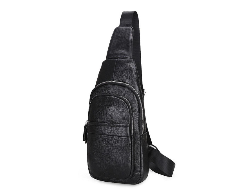 Мужская сумка-слинг черного цвета Tiding Bag FL-A25F-66602A - Фото № 11