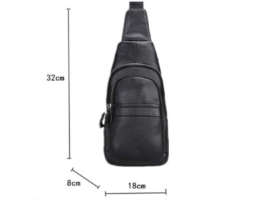 Мужская сумка-слинг черного цвета Tiding Bag FL-A25F-66602A - Фото № 3