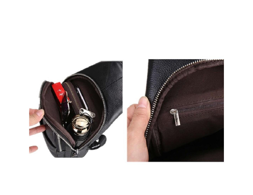 Мужская сумка-слинг черного цвета Tiding Bag FL-A25F-66602A - Фото № 4