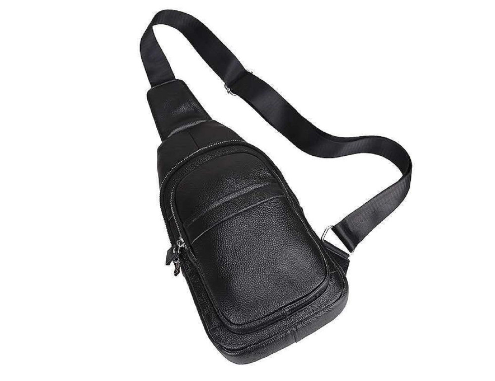 Мужская сумка-слинг черного цвета Tiding Bag FL-A25F-66602A - Фото № 6