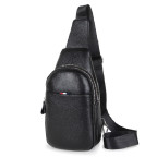 Шкіряний чорний слінг на два відділи Tiding Bag FL-A25F-8803A - Фотографія № 105