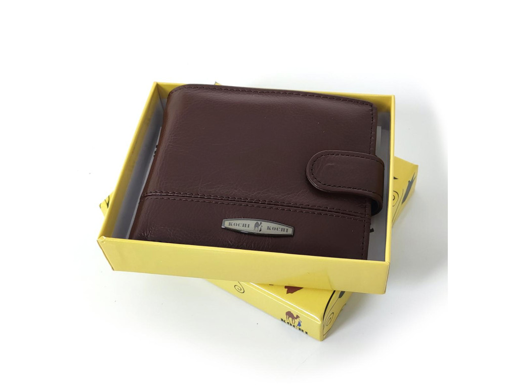 Коричневое мужское портмоне Tiding Bag FL-ASIF-K179-H09B из натуральной кожи. - Фото № 2