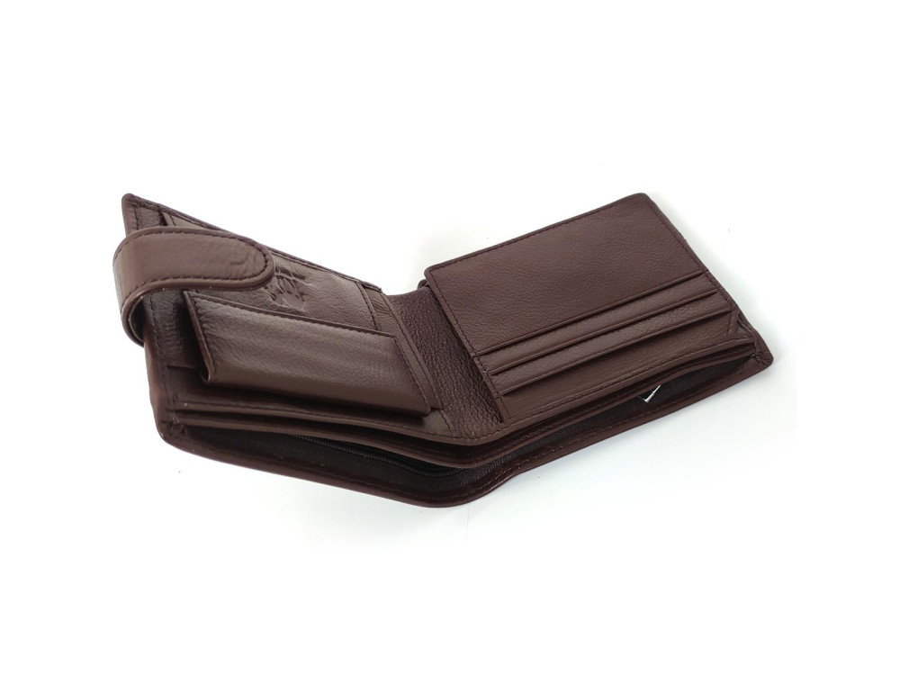Коричневое мужское портмоне Tiding Bag FL-ASIF-K179-H09B из натуральной кожи. - Фото № 4