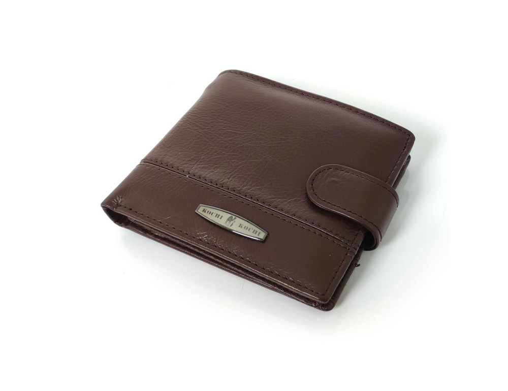 Коричневое мужское портмоне Tiding Bag FL-ASIF-K179-H09B из натуральной кожи. - Фото № 5