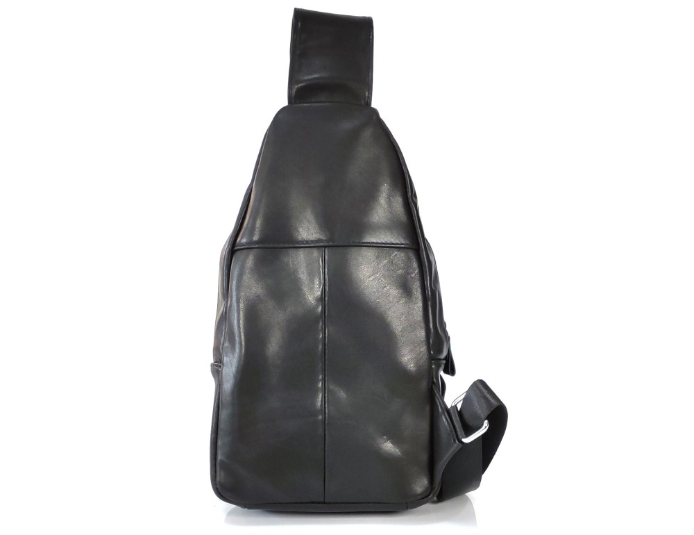Чоловічий слінг Tiding Bag FL-N2-4004A із гладкої шкіри чорного кольору. - Фотографія № 4