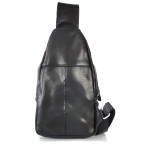 Чоловічий слінг Tiding Bag FL-N2-4004A із гладкої шкіри чорного кольору. - Фотографія № 103
