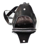 Чоловічий слінг Tiding Bag FL-N2-4004A із гладкої шкіри чорного кольору. - Фотографія № 105