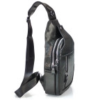 Чоловічий слінг Tiding Bag FL-N2-4004A із гладкої шкіри чорного кольору. - Фотографія № 102