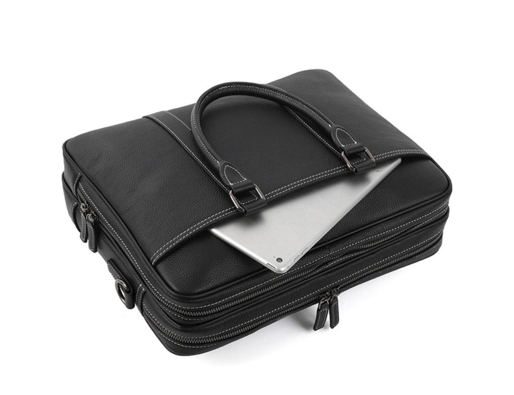 Классическая, стильная, мужская сумка для ноутбука Tiding Bag FL-SM8-016A - Фото № 2