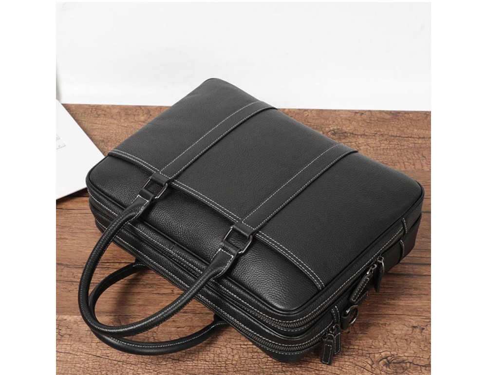 Классическая, стильная, мужская сумка для ноутбука Tiding Bag FL-SM8-016A - Фото № 6