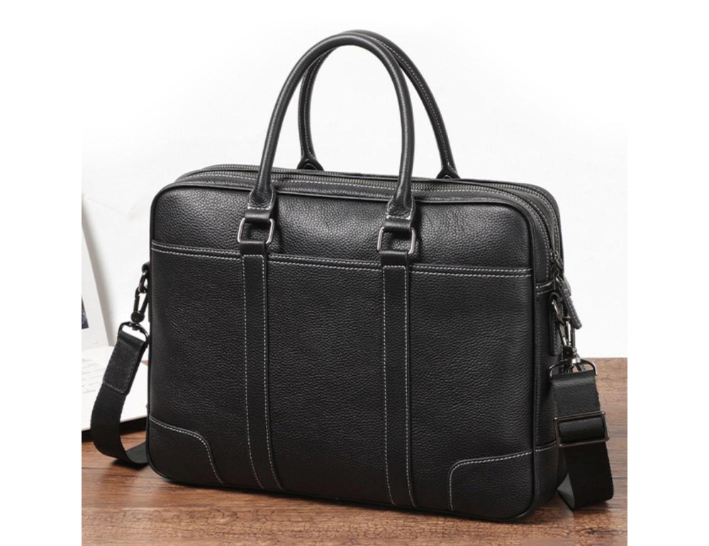 Классическая, стильная, мужская сумка для ноутбука Tiding Bag FL-SM8-016A - Фото № 7