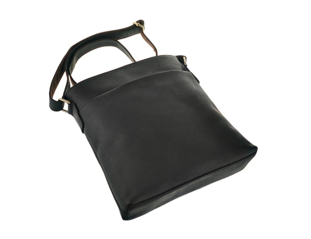 Чоловіча сумка з матової кінської шкіри чорна Tiding Bag G1166 - Фотографія № 2