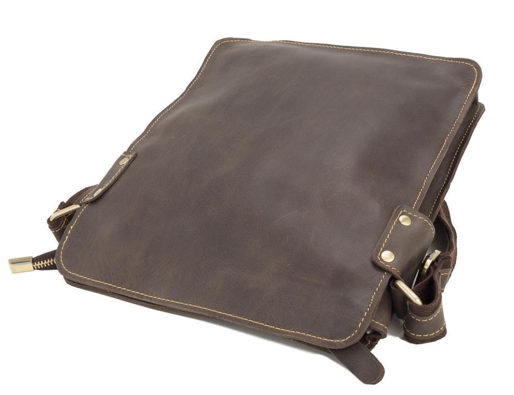Повседневная мужская наплечная кожаная сумка на молнии Tiding Bag G8856C - Фото № 2