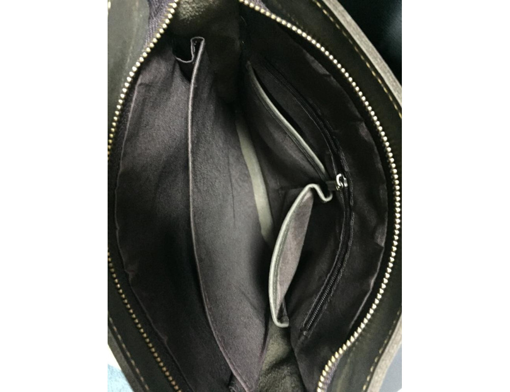 Повседневная мужская наплечная кожаная сумка на молнии Tiding Bag G8856C - Фото № 3
