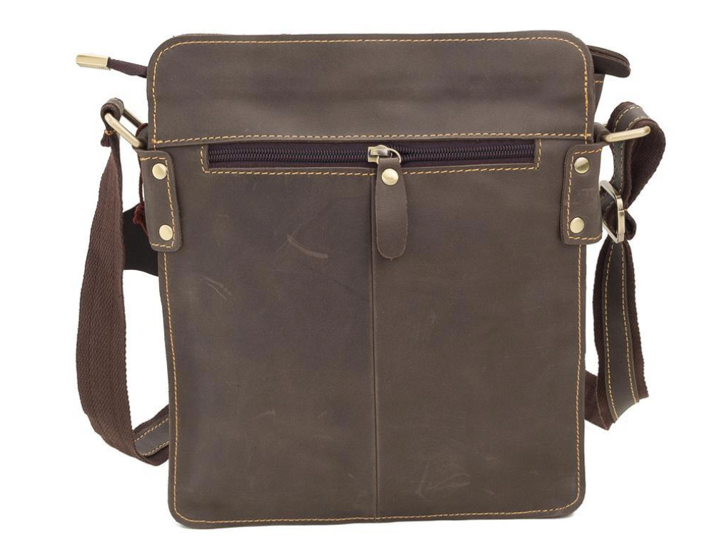 Повседневная мужская наплечная кожаная сумка на молнии Tiding Bag G8856C - Фото № 4