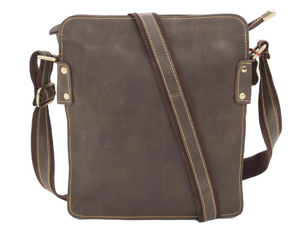 Повседневная мужская наплечная кожаная сумка на молнии Tiding Bag G8856C - Фото № 5