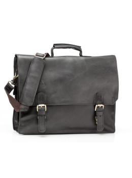 Ділова шкіряна сумка-портфель з ременем на плече TIDING BAG GA2095