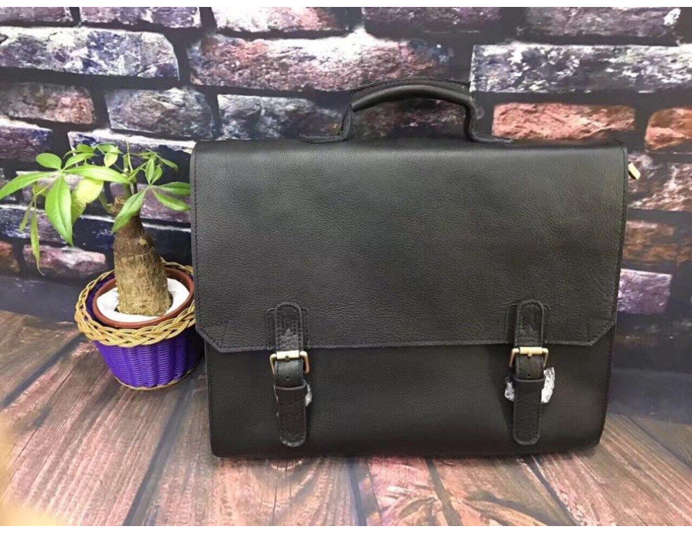Деловая кожаная сумка-портфель с ремнем на плечо TIDING BAG GA2095 - Фото № 2