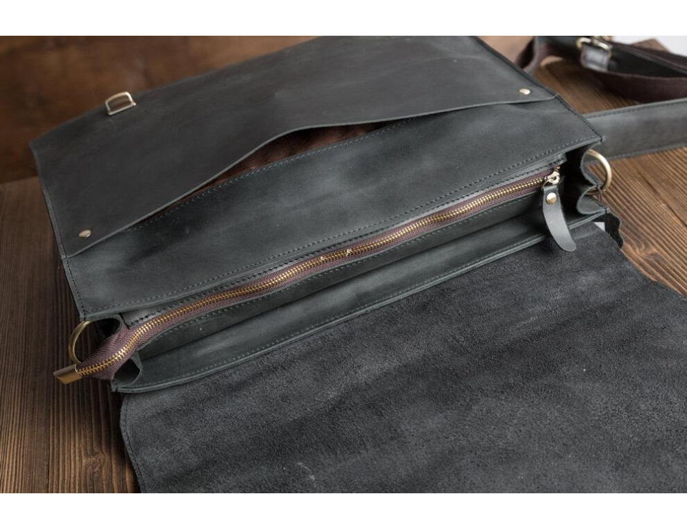 Деловая кожаная сумка-портфель с ремнем на плечо TIDING BAG GA2095 - Фото № 3