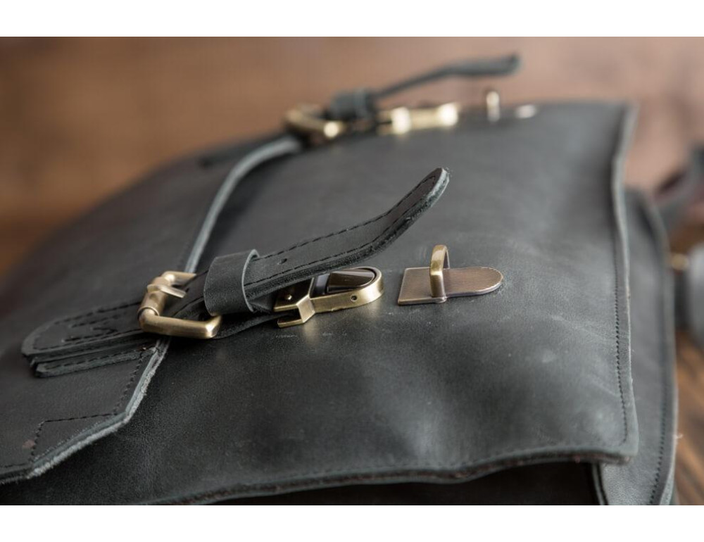 Деловая кожаная сумка-портфель с ремнем на плечо TIDING BAG GA2095 - Фото № 4