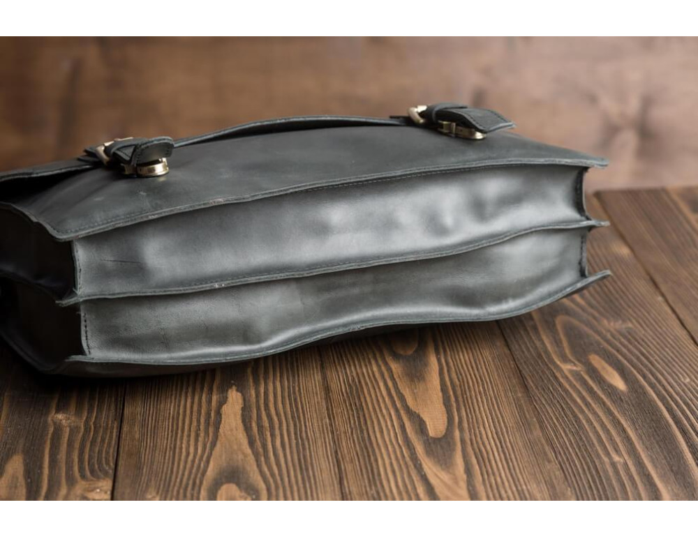 Деловая кожаная сумка-портфель с ремнем на плечо TIDING BAG GA2095 - Фото № 6