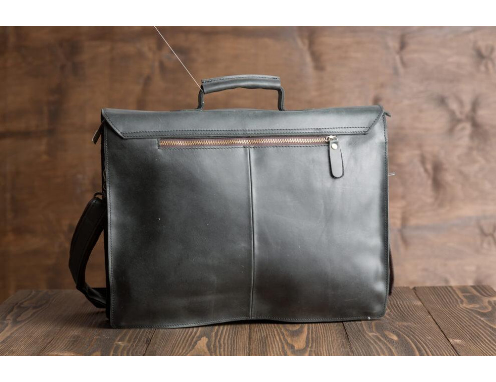 Деловая кожаная сумка-портфель с ремнем на плечо TIDING BAG GA2095 - Фото № 7
