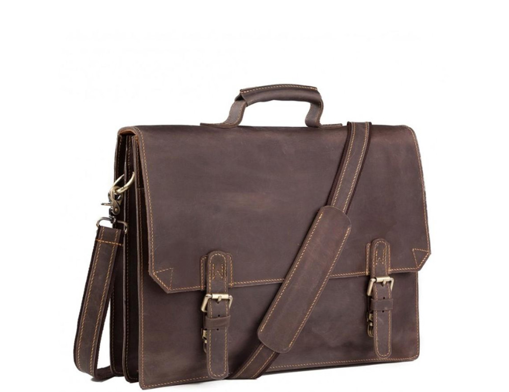 Коричневый мужской портфель из натуральной кожи Tiding Bag GA2095R - Фото № 1 Коричневый мужской портфель из натуральной кожи Tiding Bag GA2095R - Фото № 1