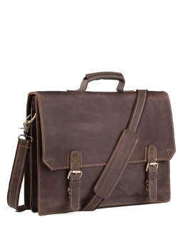 Коричневый мужской портфель из натуральной кожи Tiding Bag GA2095R