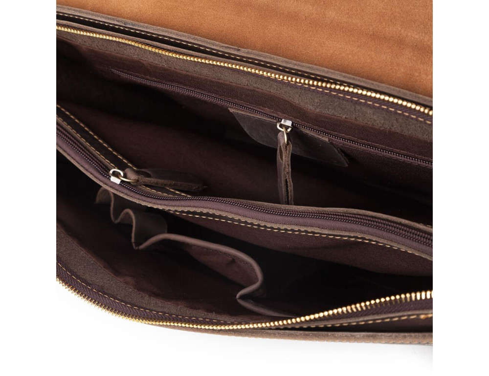 Коричневый мужской портфель из натуральной кожи Tiding Bag GA2095R - Фото № 4