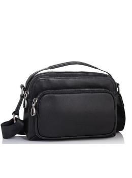 Мужская кожаная сумка через плечо черная Tiding Bag M1043A