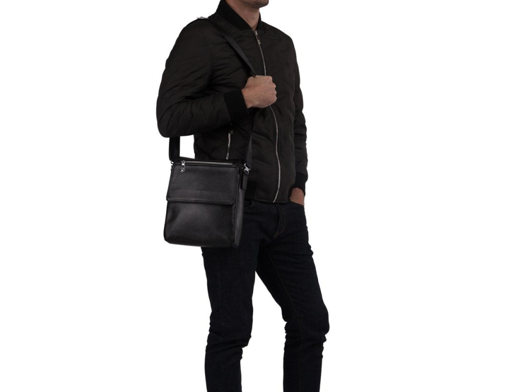 Мужская сумка через плечо зернистая кожа Tiding Bag M2994A - Фото № 6