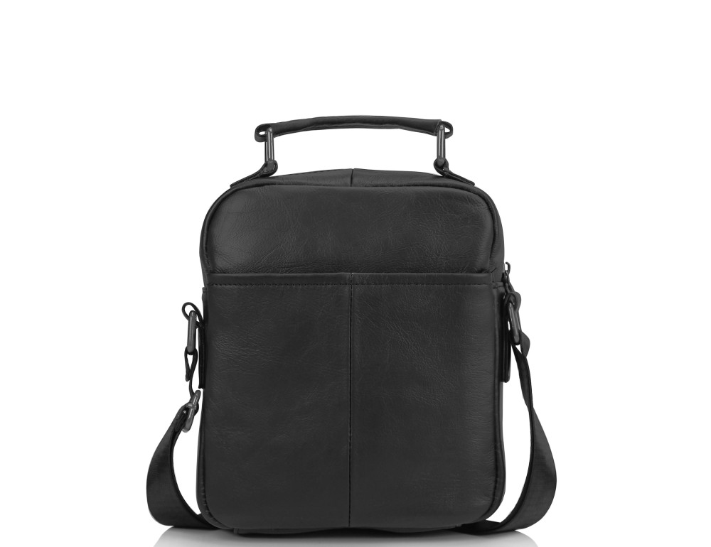 Чоловіча шкіряна сумка на плече чорна Tiding Bag M35-0118A - Фотографія № 4