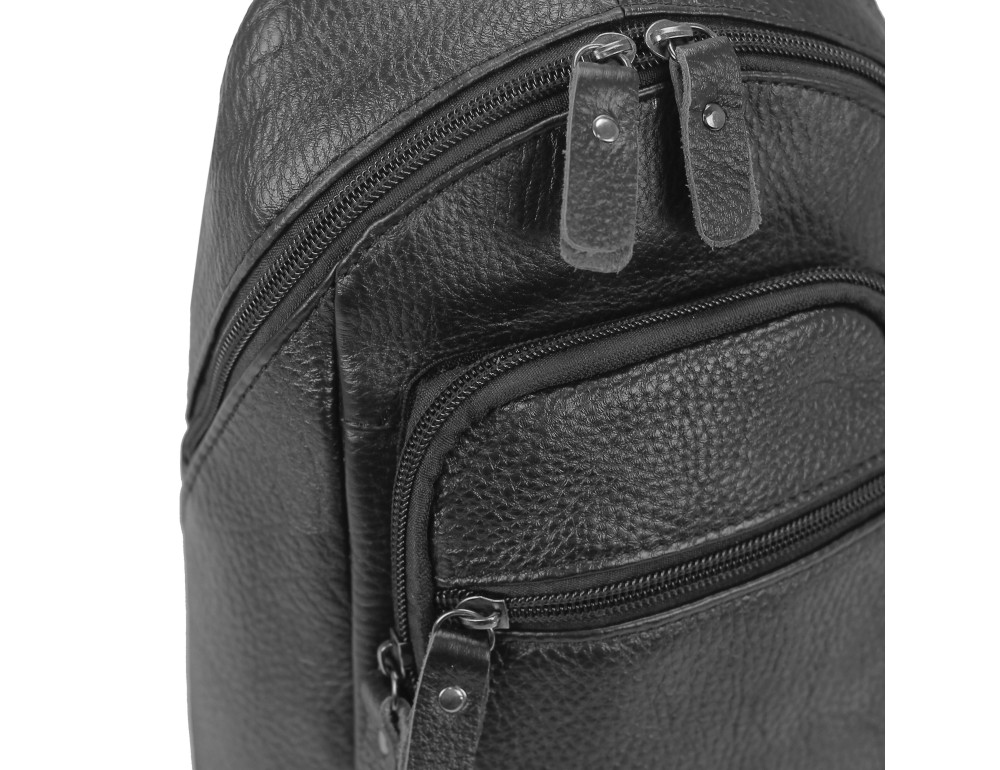 Чоловіча сумка-слінг чорна Tiding Bag M35-1008A - Фотографія № 5