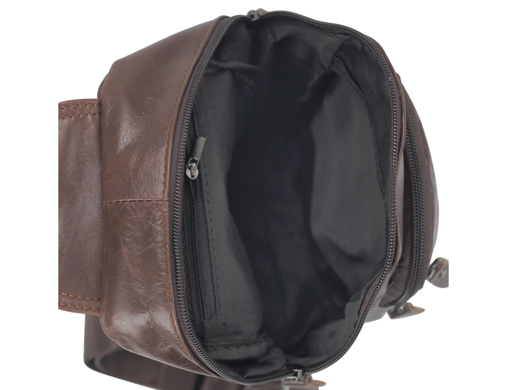 Мужская сумка-слинг коричневого цвета Tiding Bag M35-1008C - Фото № 3