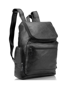 Мужской кожаный рюкзак черный Tiding Bag M35-1017A
