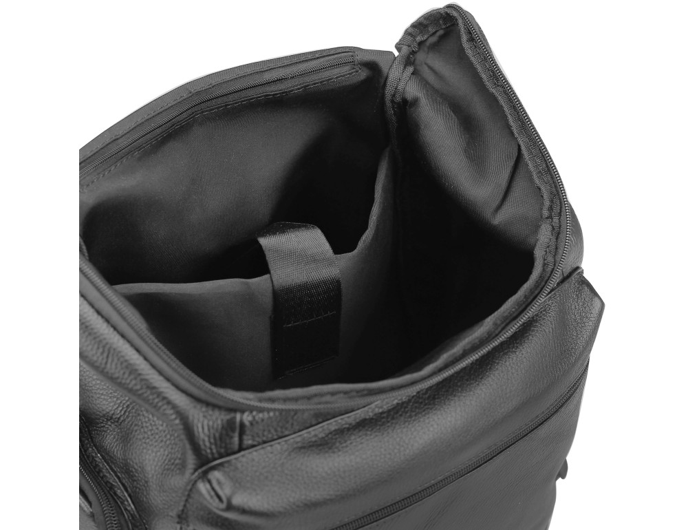 Чоловічий шкіряний чорний рюкзак Tiding Bag M35-1017A - Фотографія № 2