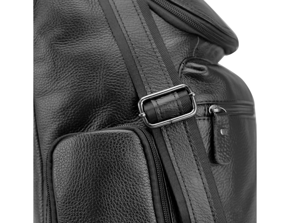 Чоловічий шкіряний чорний рюкзак Tiding Bag M35-1017A - Фотографія № 3