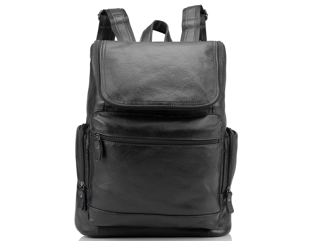 Чоловічий шкіряний чорний рюкзак Tiding Bag M35-1017A - Фотографія № 4