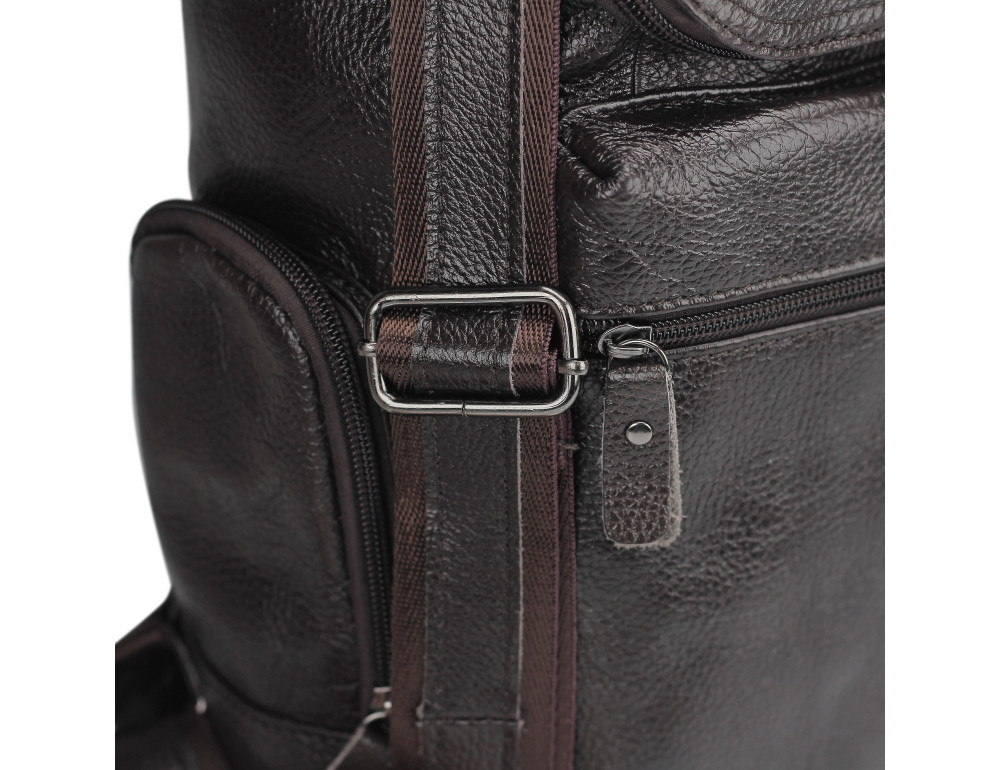 Мужской кожаный рюкзак коричневый Tiding Bag M35-1017B - Фото № 2