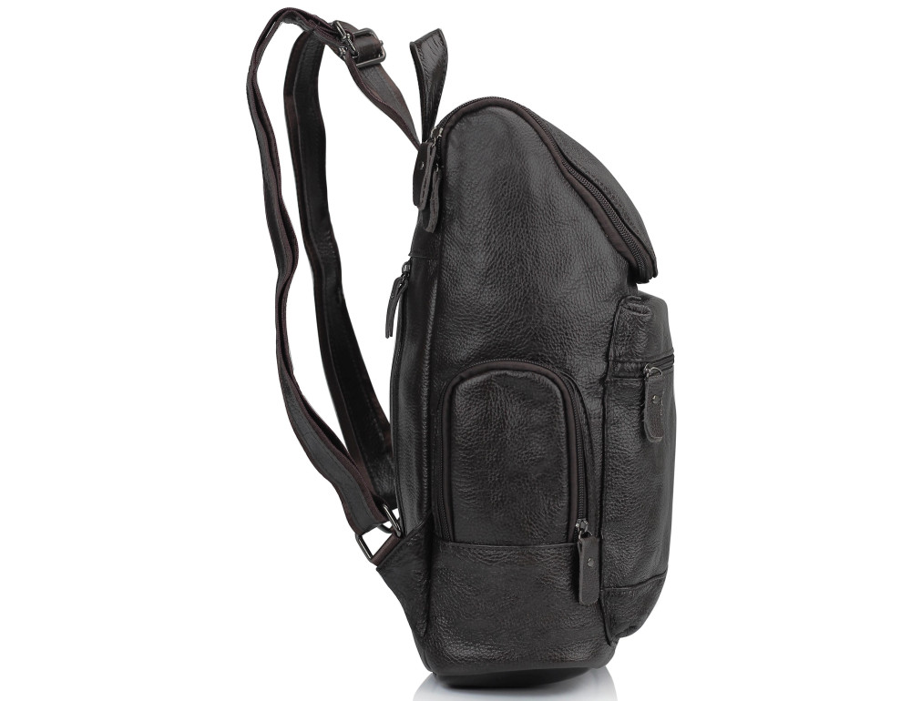 Мужской кожаный рюкзак коричневый Tiding Bag M35-1017B - Фото № 4