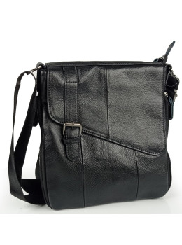 Сумка чоловіча шкіряна чорна Tiding Bag M35-1036A