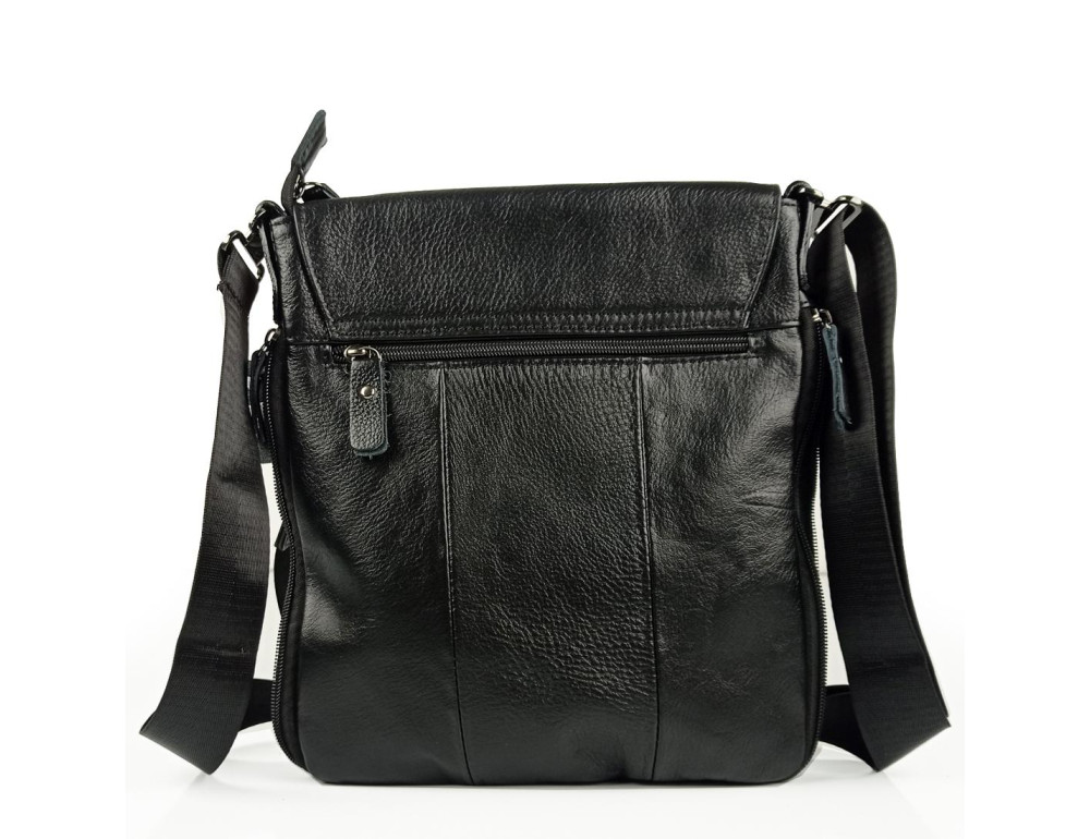 Сумка чоловіча шкіряна чорна Tiding Bag M35-1036A - Фотографія № 2