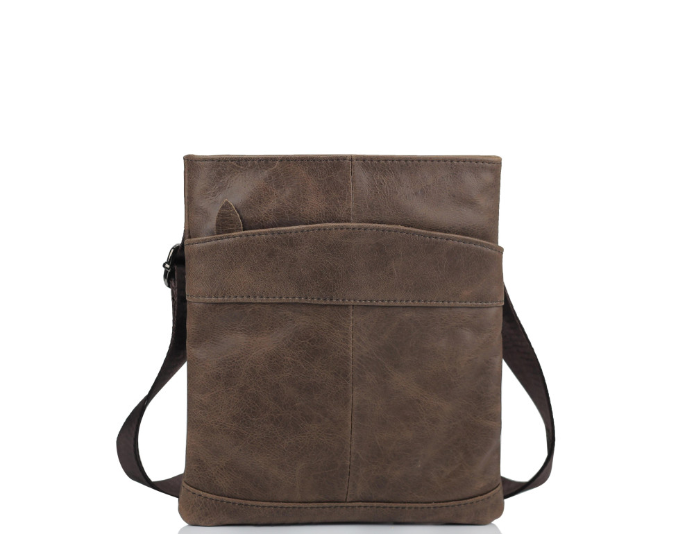 Чоловіча шкіряна сумка через плече коричнева Tiding Bag M35-703B - Фотографія № 4