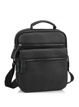 Чоловіча шкіряна сумка-барсетка на плече чорна Tiding Bag M35-8852A