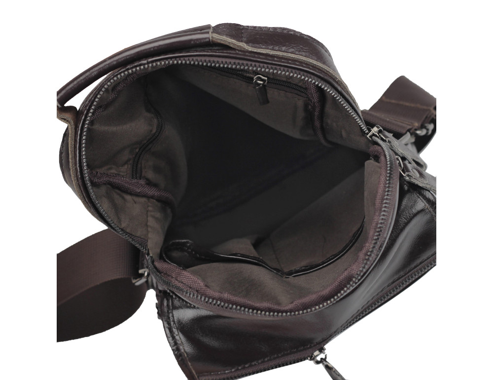 Чоловіча шкіряна сумка-барсетка на плече коричнева Tiding Bag M35-8852B - Фотографія № 2