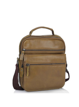 Чоловіча шкіряна сумка через плече коричнева Tiding Bag M35-8852LB