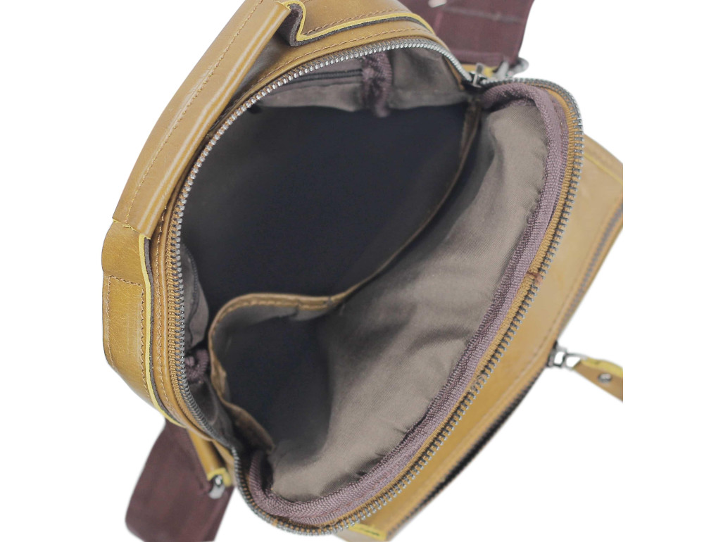 Чоловіча шкіряна сумка через плече коричнева Tiding Bag M35-8852LB - Фотографія № 3