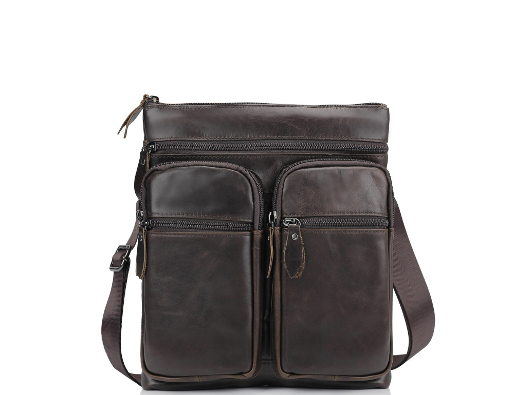 Мессенджер через плечо мужской кожаный коричневый Tiding Bag M35-9012B - Фотографія № 3